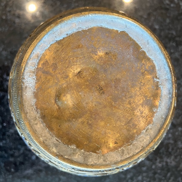 ANTIQUE JAPANESE CHAMPLEVE CLOISONNE METAL VASE - Picture 6 of 8